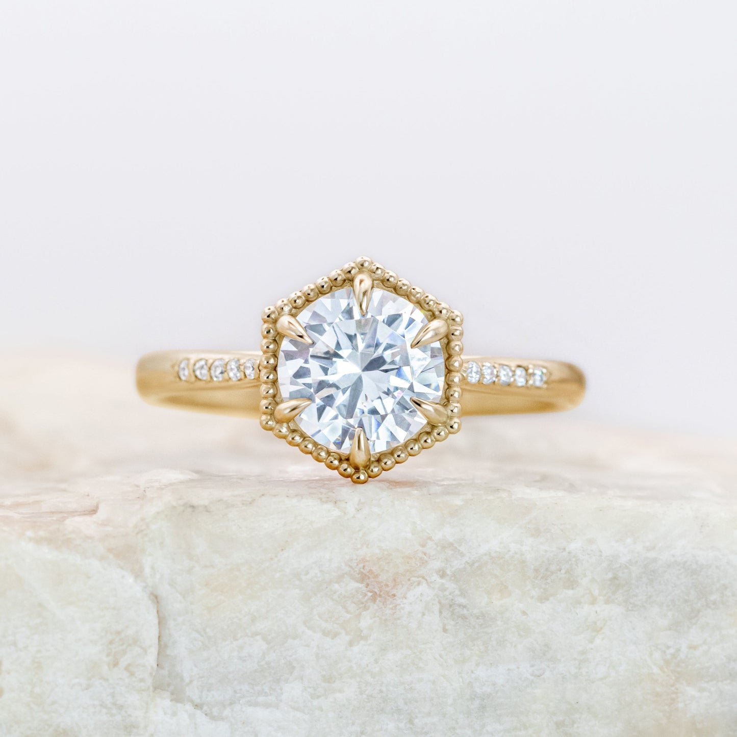 2 CT Round Three Stones Lab Grown Diamond Engagement Ring