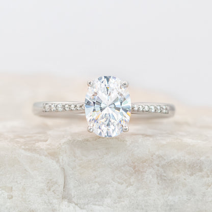 2 CT Round Three Stones Lab Grown Diamond Engagement Ring