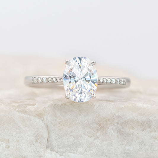2 CT Round Three Stones Lab Grown Diamond Engagement Ring