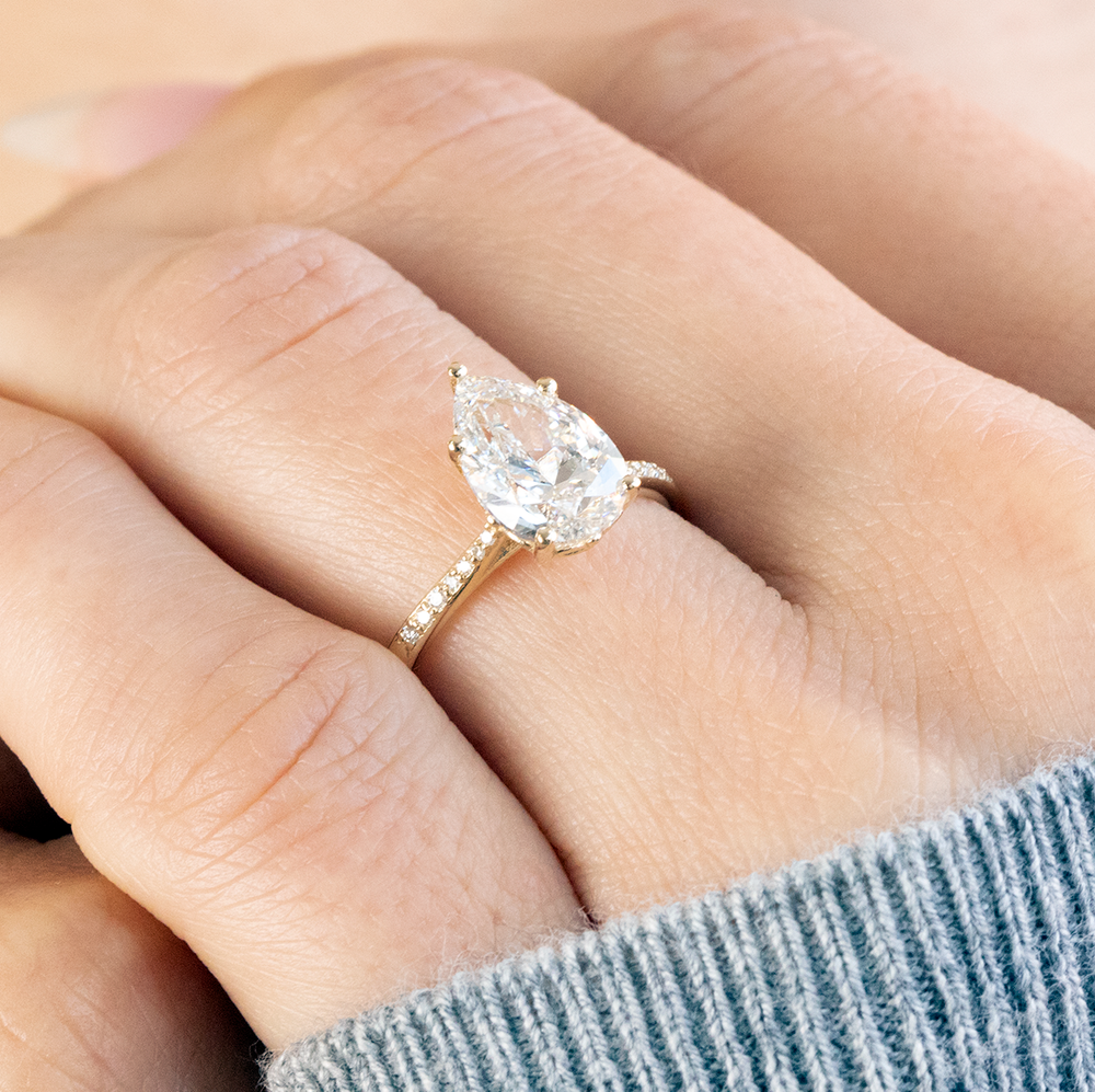 2 CT Round Three Stones Lab Grown Diamond Engagement Ring
