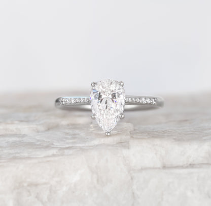 2 CT Round Three Stones Lab Grown Diamond Engagement Ring