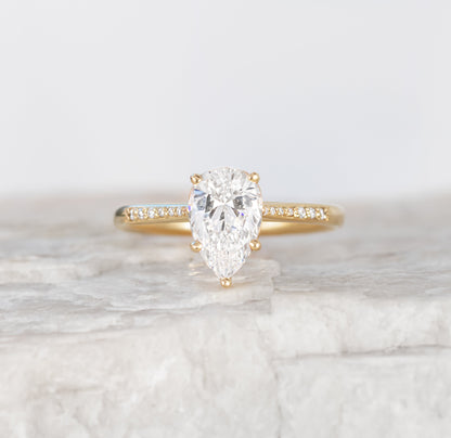 2 CT Round Three Stones Lab Grown Diamond Engagement Ring