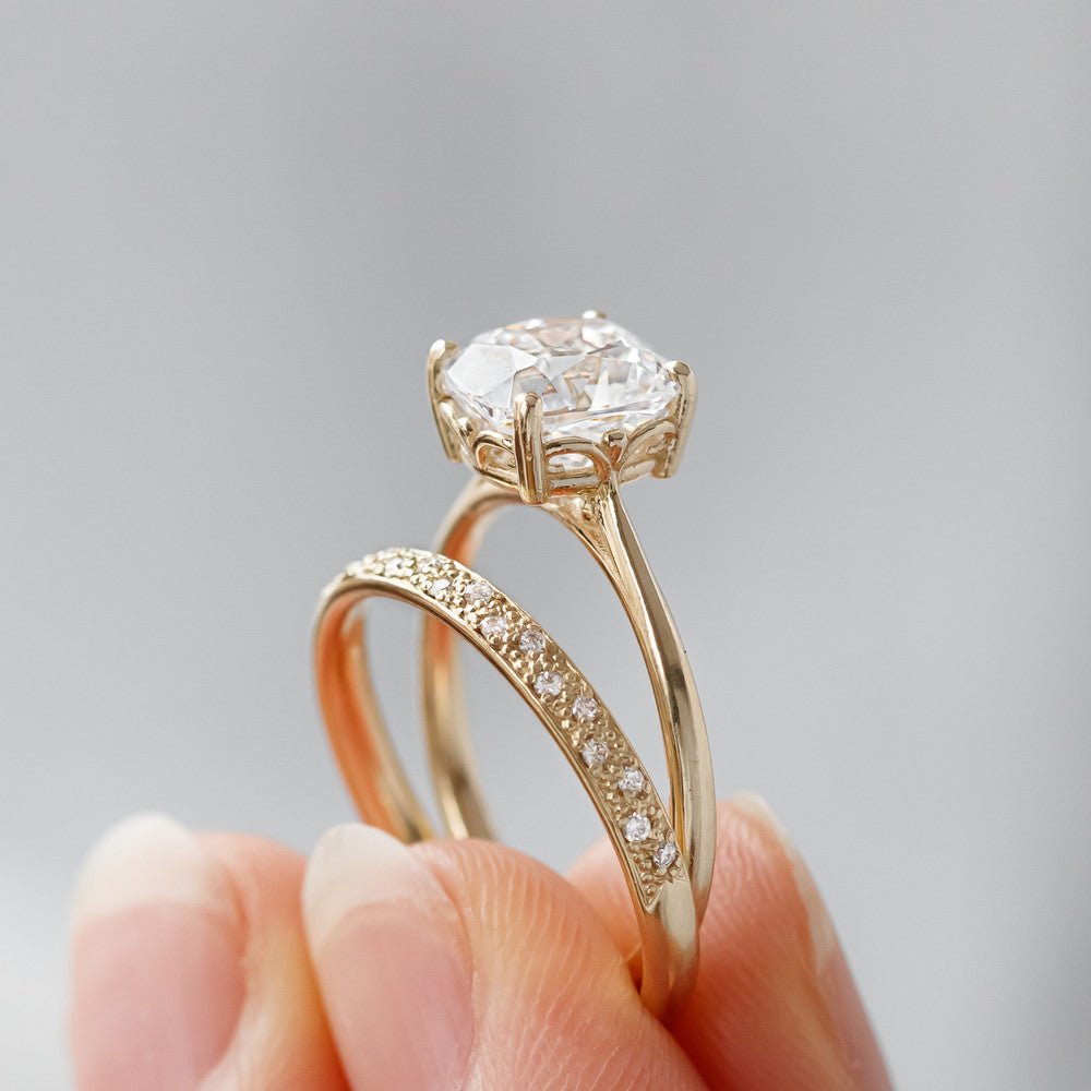 2 CT Round Three Stones Lab Grown Diamond Engagement Ring