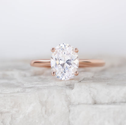 2 CT Round Three Stones Lab Grown Diamond Engagement Ring