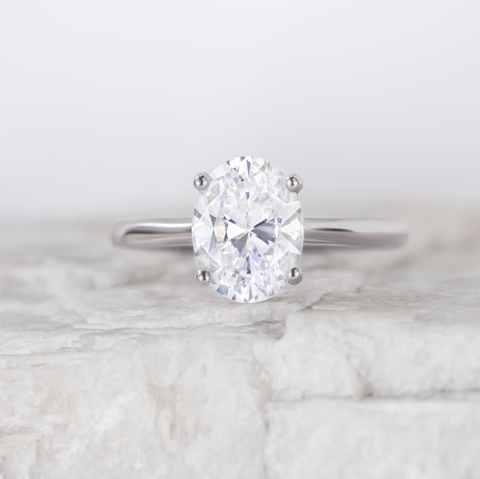 2 CT Round Three Stones Lab Grown Diamond Engagement Ring