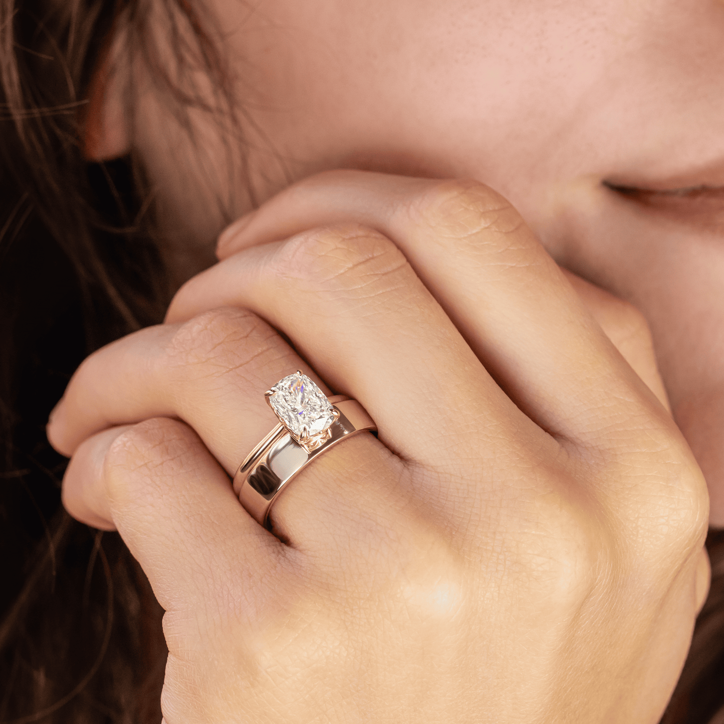 2 CT Round Three Stones Lab Grown Diamond Engagement Ring