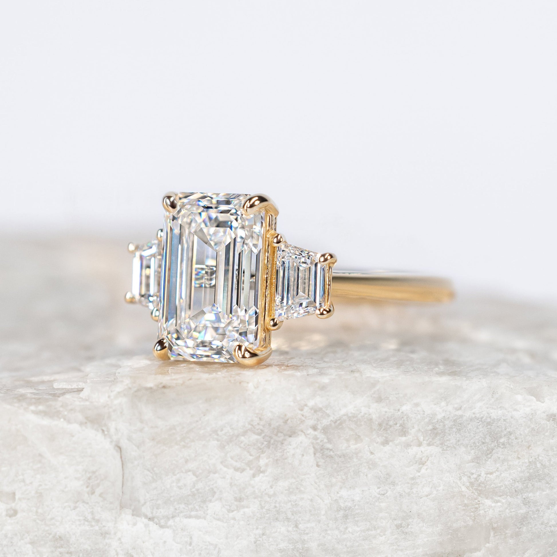 2 CT Round Three Stones Lab Grown Diamond Engagement Ring