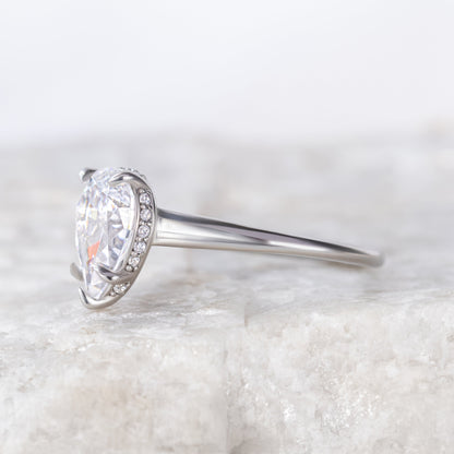 2 CT Round Three Stones Lab Grown Diamond Engagement Ring