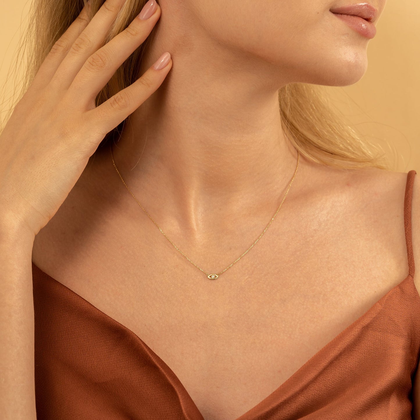 1.0 CT Round Bezel Solitaire Lab Grown Diamond Necklace