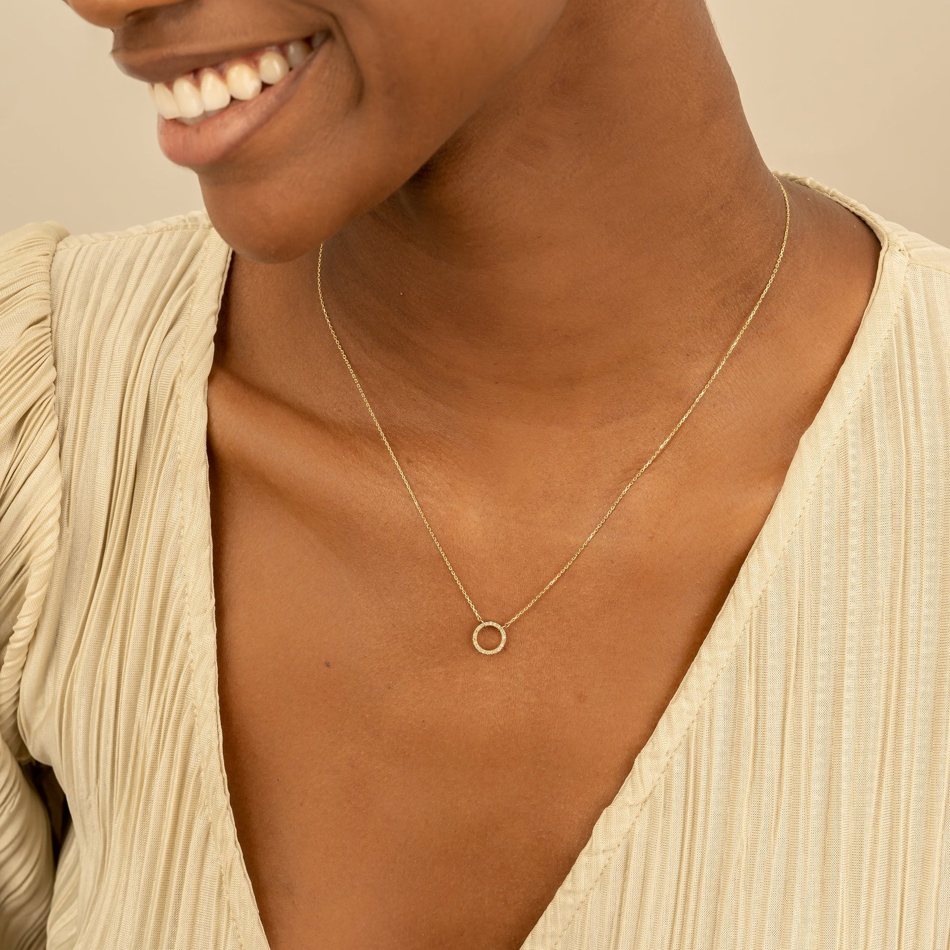 1.0 CT Round Bezel Solitaire Lab Grown Diamond Necklace