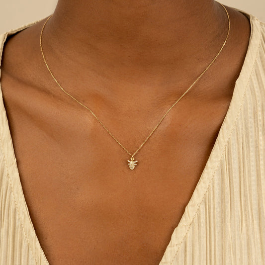 1.0 CT Round Bezel Solitaire Lab Grown Diamond Necklace