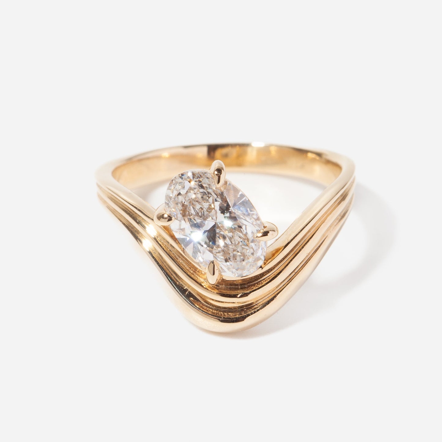 2 CT Round Three Stones Lab Grown Diamond Engagement Ring