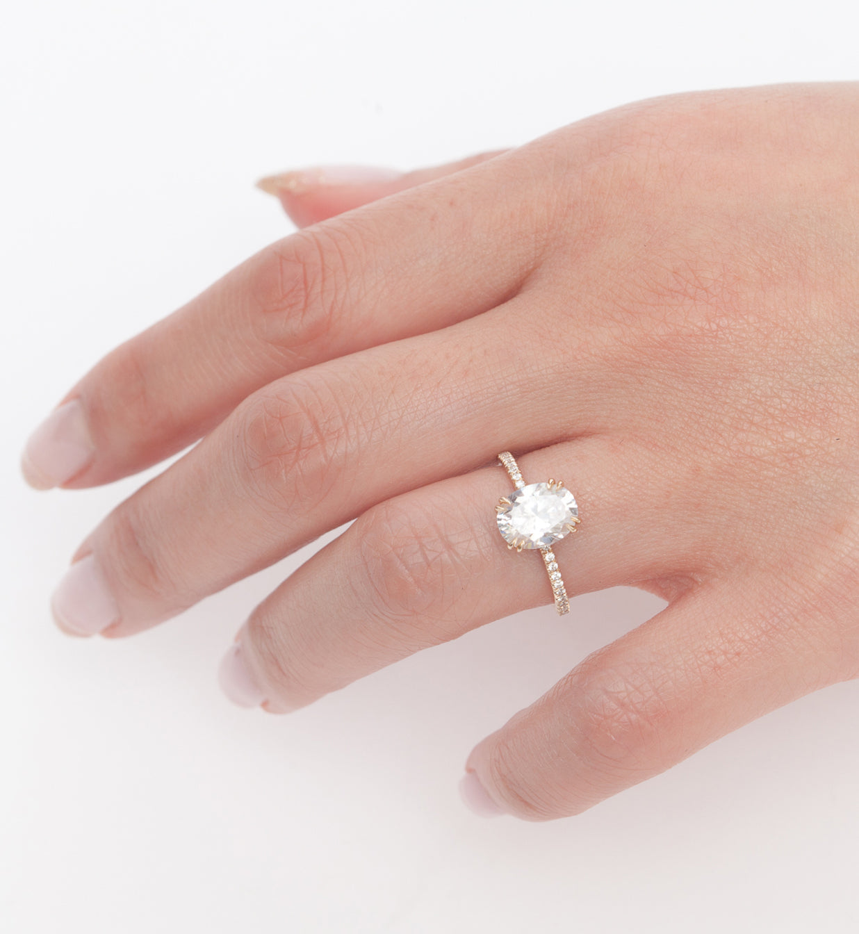 2 CT Round Three Stones Lab Grown Diamond Engagement Ring