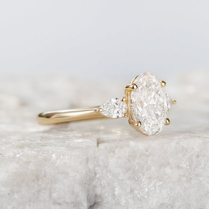 2 CT Round Three Stones Lab Grown Diamond Engagement Ring