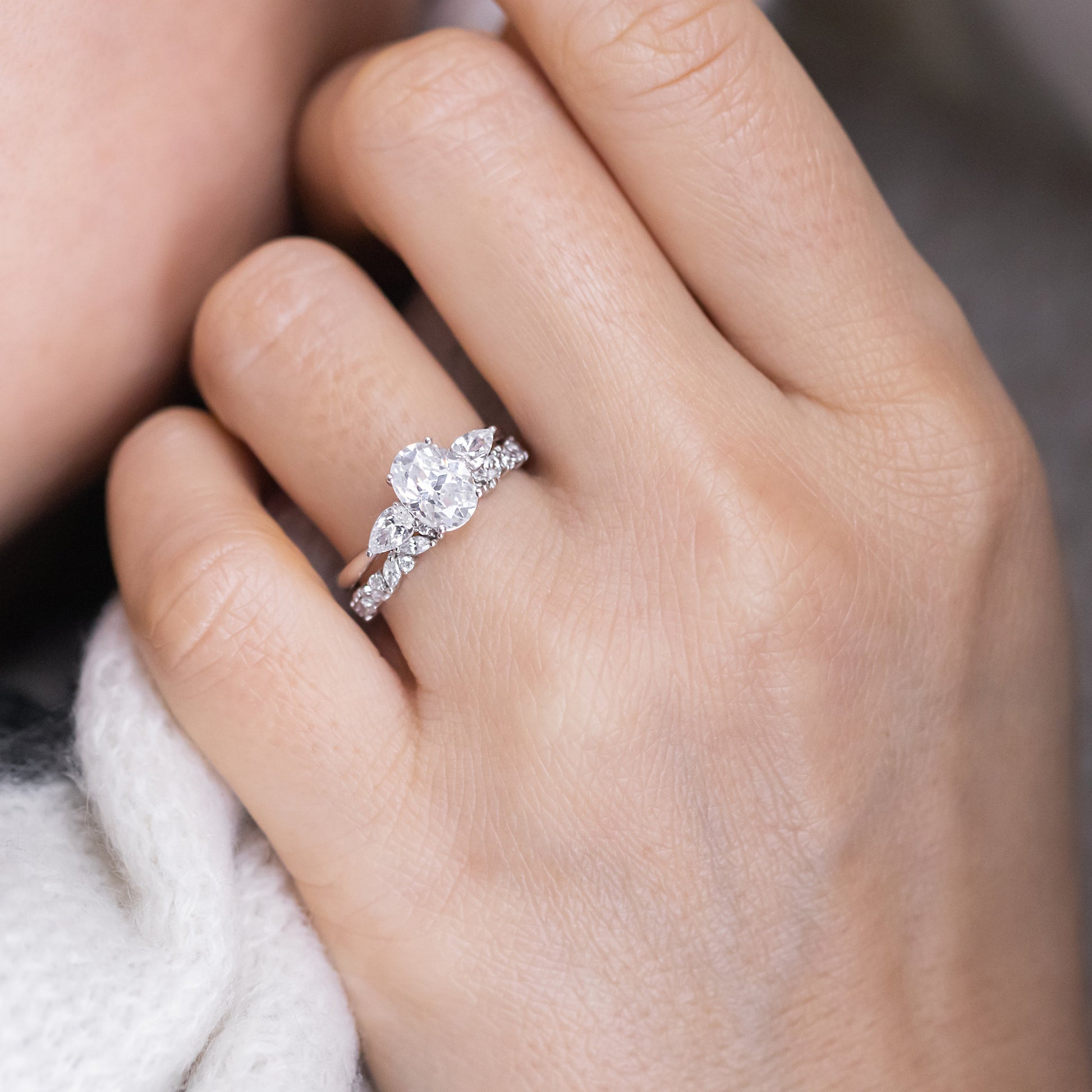 2 CT Round Three Stones Lab Grown Diamond Engagement Ring