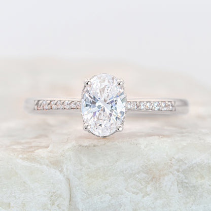 2 CT Round Three Stones Lab Grown Diamond Engagement Ring