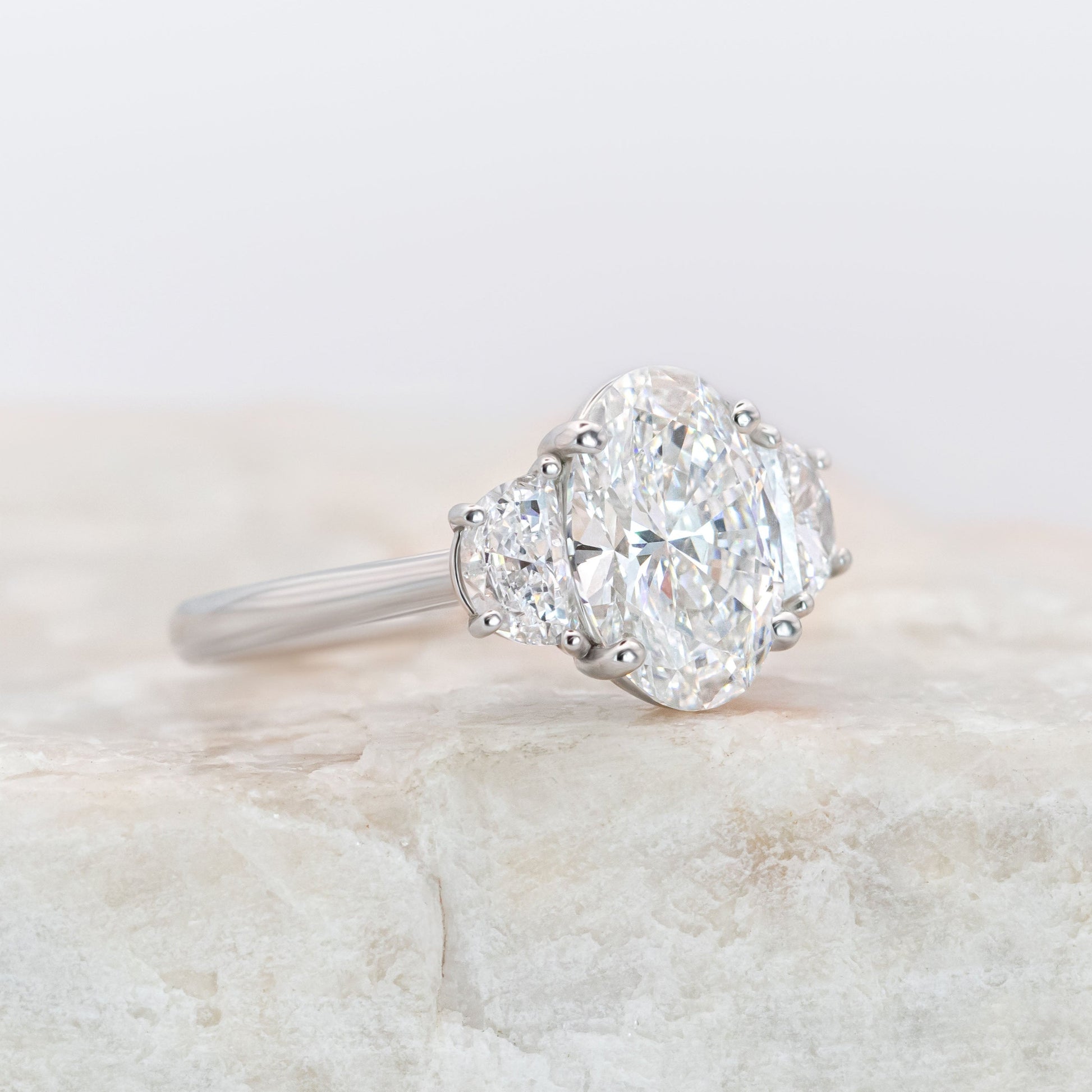 2 CT Round Three Stones Lab Grown Diamond Engagement Ring