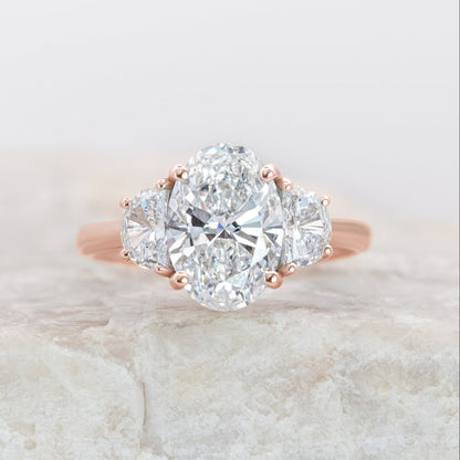 2 CT Round Three Stones Lab Grown Diamond Engagement Ring
