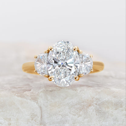 2 CT Round Three Stones Lab Grown Diamond Engagement Ring