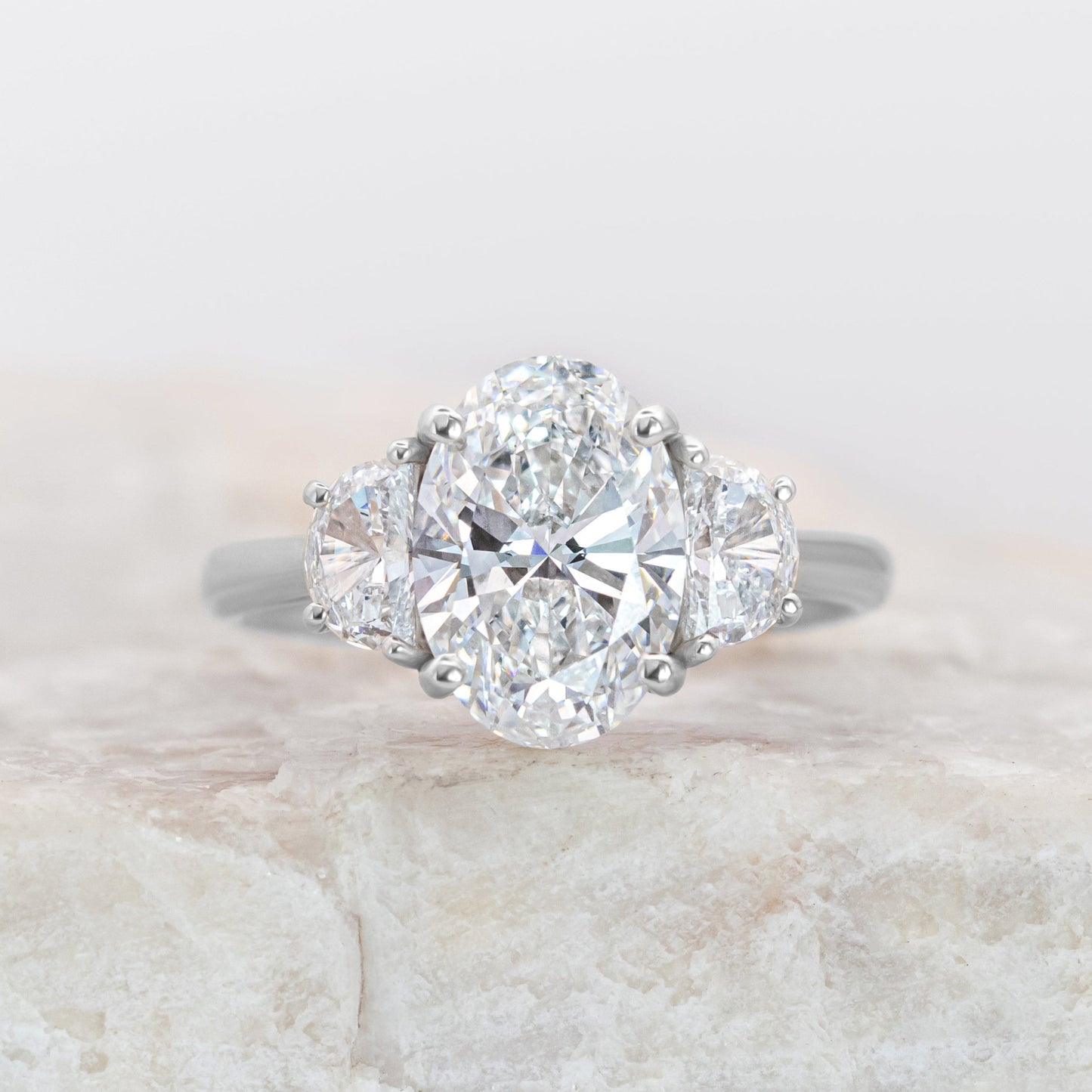 2 CT Round Three Stones Lab Grown Diamond Engagement Ring