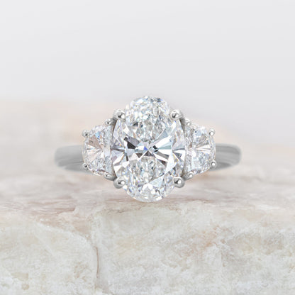 2 CT Round Three Stones Lab Grown Diamond Engagement Ring