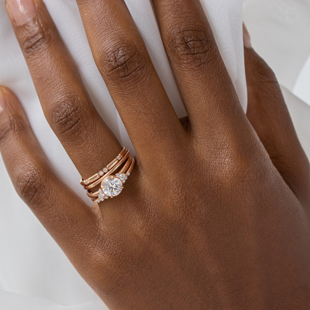 2 CT Round Three Stones Lab Grown Diamond Engagement Ring