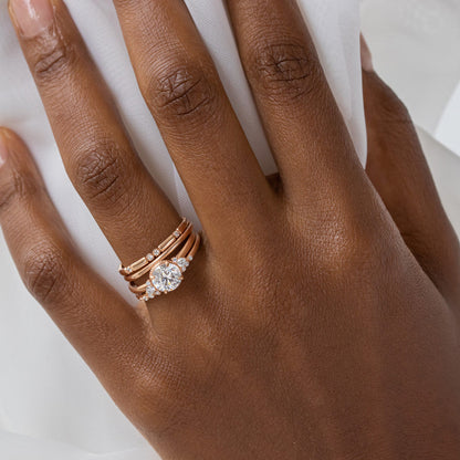 2 CT Round Three Stones Lab Grown Diamond Engagement Ring