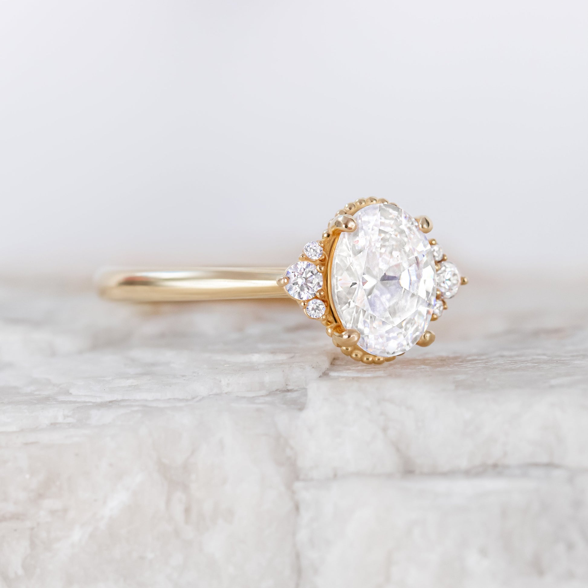 2 CT Round Three Stones Lab Grown Diamond Engagement Ring