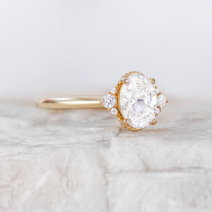 2 CT Round Three Stones Lab Grown Diamond Engagement Ring