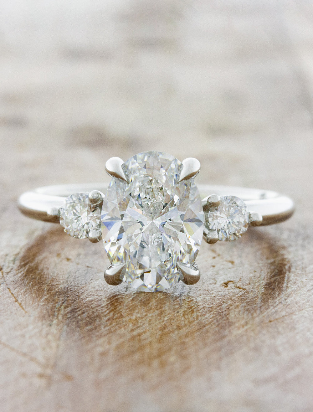 2 CT Round Three Stones Lab Grown Diamond Engagement Ring