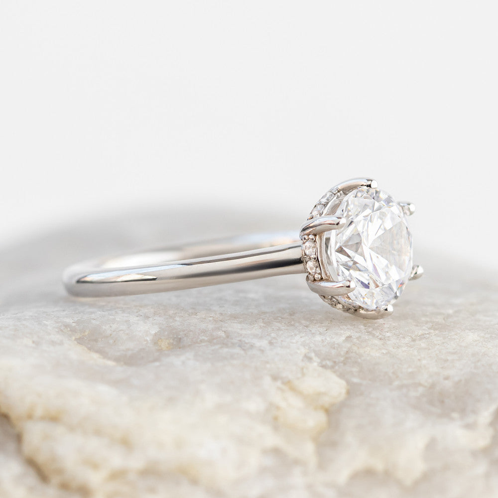 2 CT Round Three Stones Lab Grown Diamond Engagement Ring