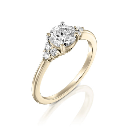 2 CT Round Three Stones Lab Grown Diamond Engagement Ring