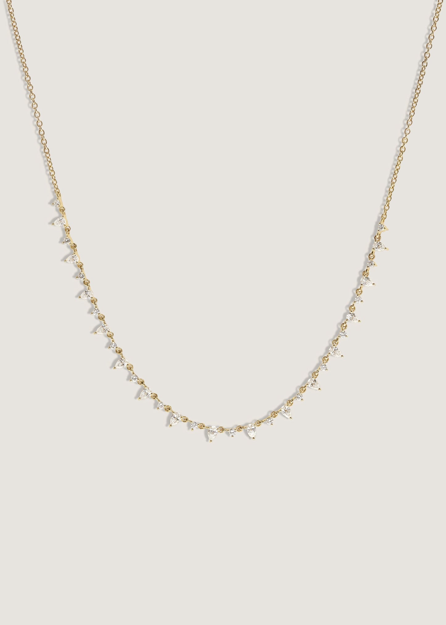 3 TCW Round Lab Grown Diamond Raw Tennis Necklace