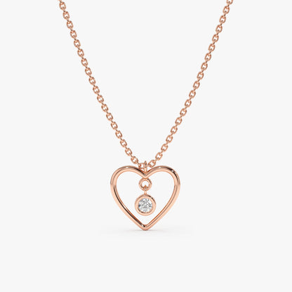 1.0 CT Round Bezel Solitaire Lab Grown Diamond Necklace