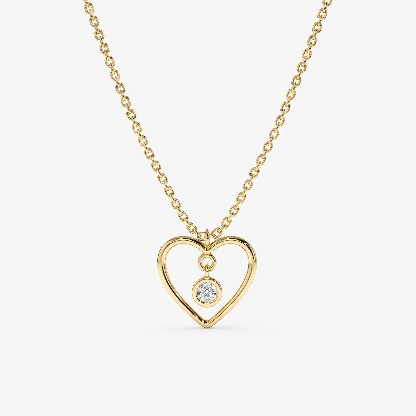 1.0 CT Round Bezel Solitaire Lab Grown Diamond Necklace