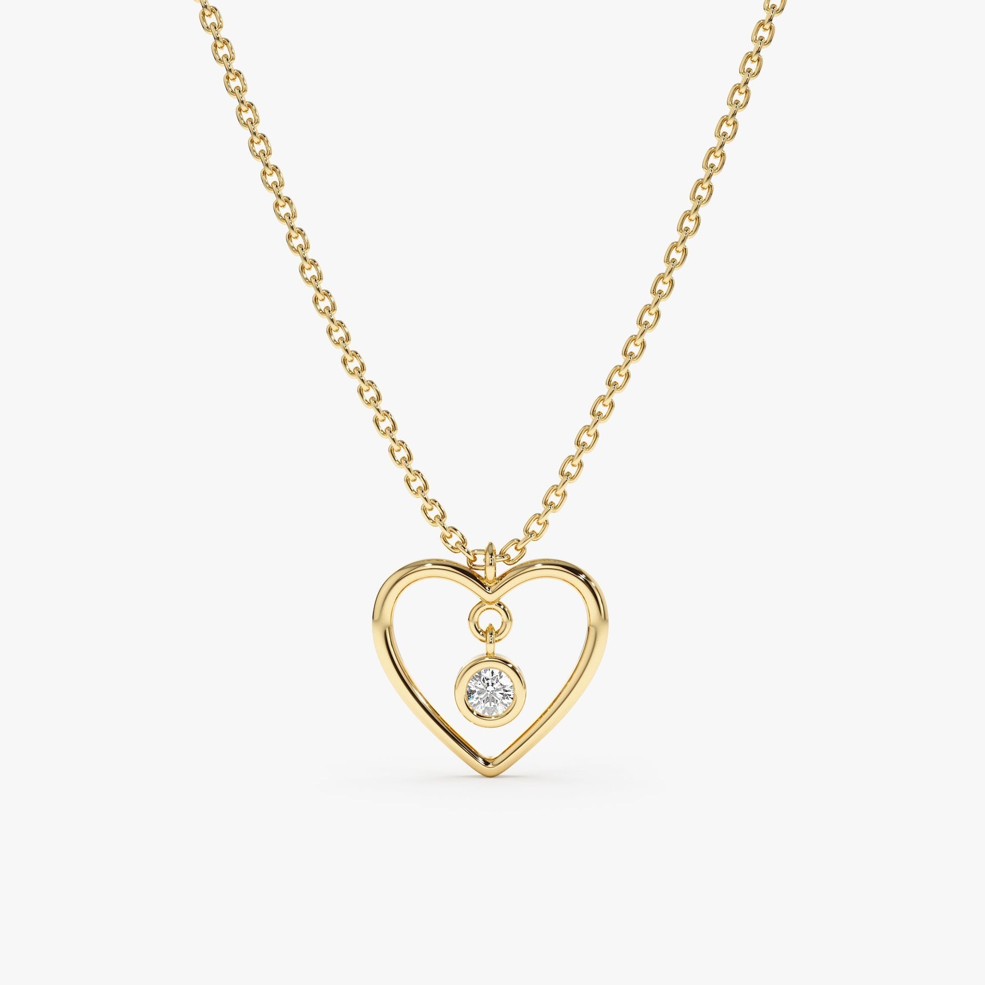1.0 CT Round Bezel Solitaire Lab Grown Diamond Necklace