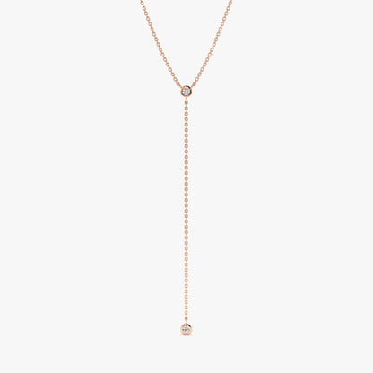 1.0 CT Round Bezel Solitaire Lab Grown Diamond Necklace