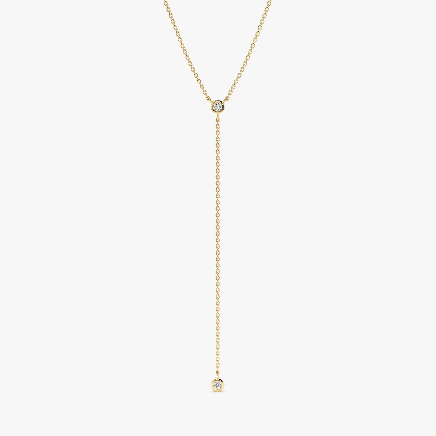 1.0 CT Round Bezel Solitaire Lab Grown Diamond Necklace