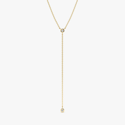 1.0 CT Round Bezel Solitaire Lab Grown Diamond Necklace