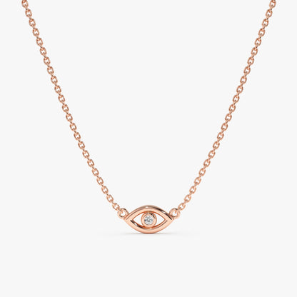 1.0 CT Round Bezel Solitaire Lab Grown Diamond Necklace