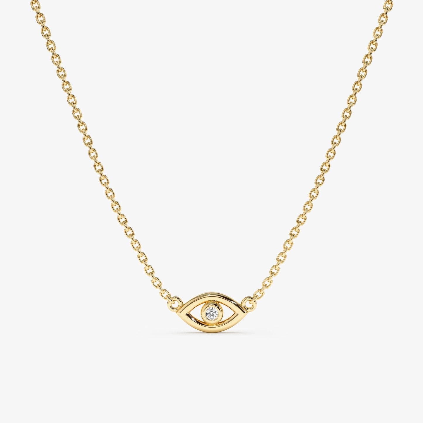 1.0 CT Round Bezel Solitaire Lab Grown Diamond Necklace