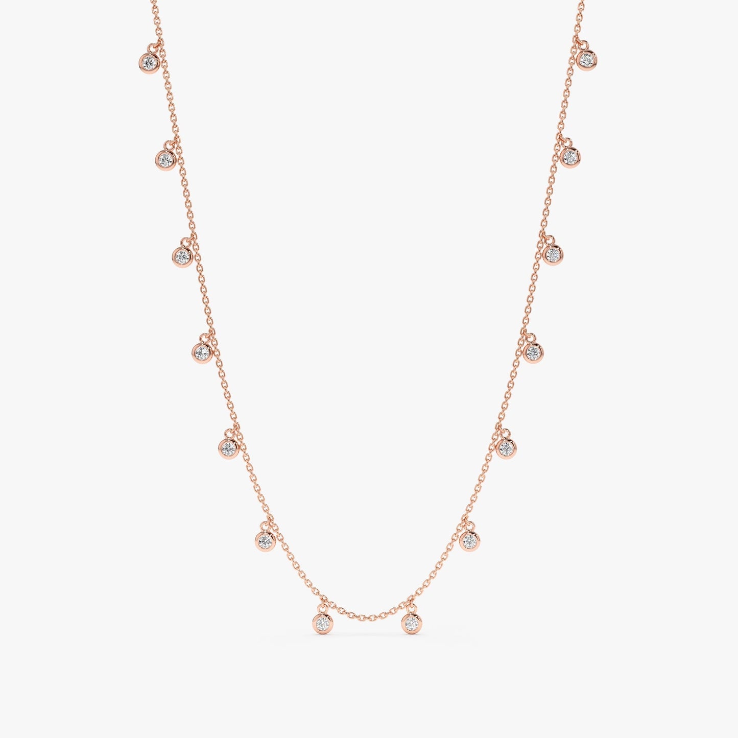 1.0 CT Round Bezel Solitaire Lab Grown Diamond Necklace