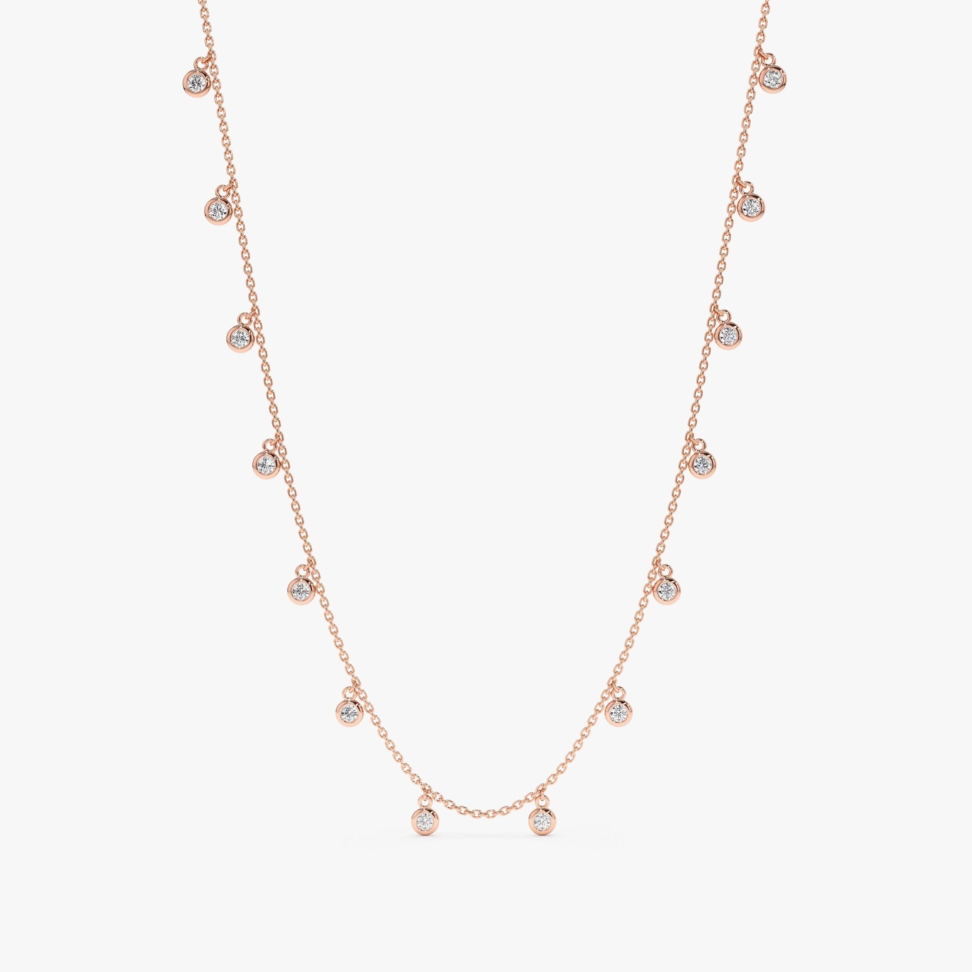 1.0 CT Round Bezel Solitaire Lab Grown Diamond Necklace