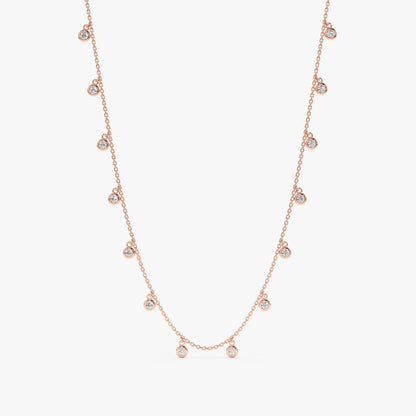 1.0 CT Round Bezel Solitaire Lab Grown Diamond Necklace
