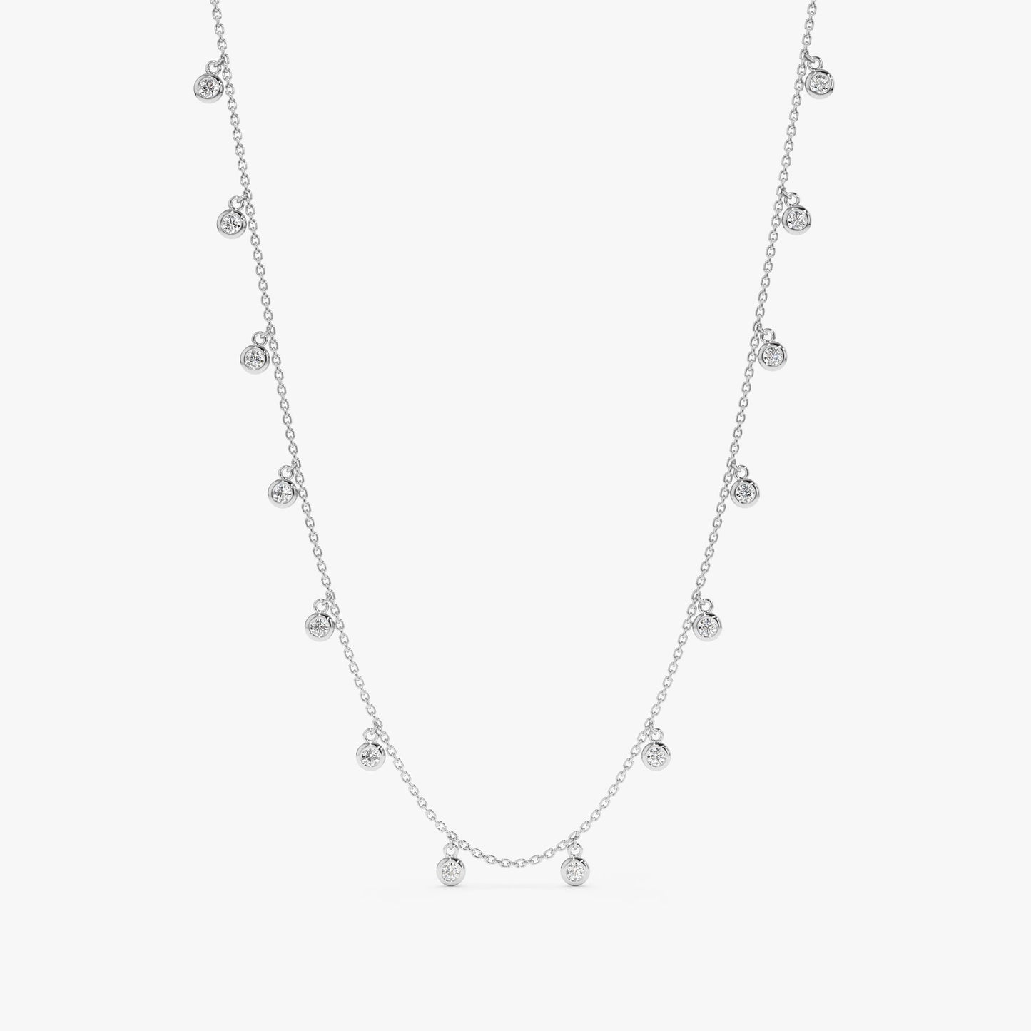 1.0 CT Round Bezel Solitaire Lab Grown Diamond Necklace