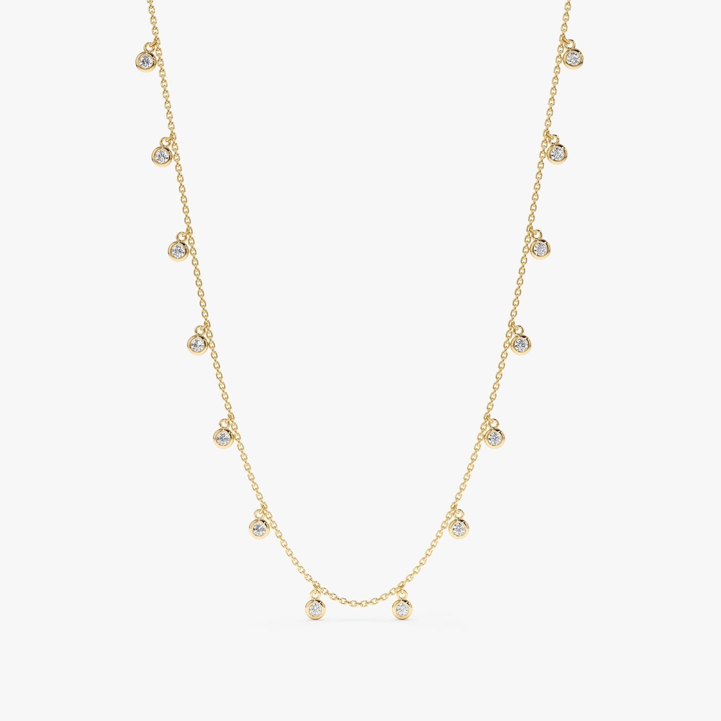 1.0 CT Round Bezel Solitaire Lab Grown Diamond Necklace