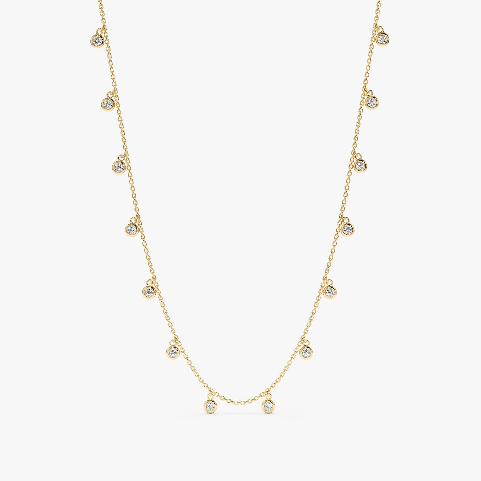 1.0 CT Round Bezel Solitaire Lab Grown Diamond Necklace