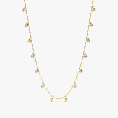 1.0 CT Round Bezel Solitaire Lab Grown Diamond Necklace