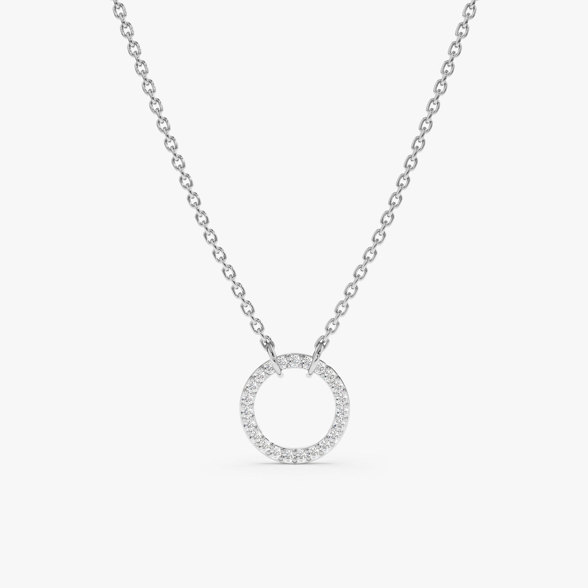 1.0 CT Round Bezel Solitaire Lab Grown Diamond Necklace