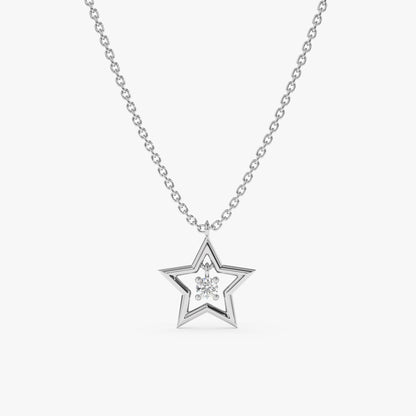 1.0 CT Round Bezel Solitaire Lab Grown Diamond Necklace